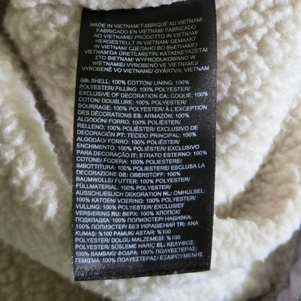 The North Face Mens‎ XXXL Grey Sherpa Lined Flannel Snap Front Shirt Jacket